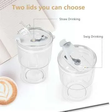 Icesip 15 oz Reusable Iced Coffee Cups Set of 6