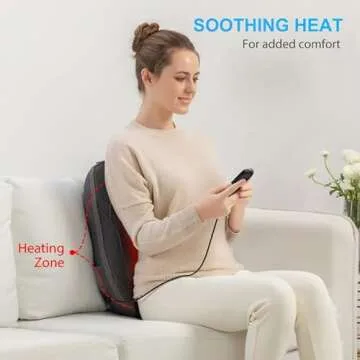 CooCoCo 14"×19" Shiatsu Back Massager with Heat, Valentines Day Gifts for Him Dad, Portable Massage Chair Pad, Birthday Gifts for Men, Kneading Massage for Pain Relief, Chair Massager for Office Home