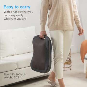 CooCoCo 14"×19" Shiatsu Back Massager with Heat, Valentines Day Gifts for Him Dad, Portable Massage Chair Pad, Birthday Gifts for Men, Kneading Massage for Pain Relief, Chair Massager for Office Home