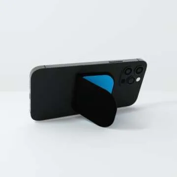 Flipstik 3.0 Foldable Adhesive Phone Mount – Sticks to Any Flat Surface – Hands Free Selfies, Videos, Car Mount, Phone Stand, Travel Accessory – Sticky Phone Mount (Void [Black])