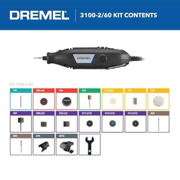 Dremel 3100-2/60 Variable Speed Rotary Tool Kit - Versatile for Crafting and DIY Projects
