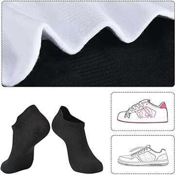 brookhaus Women Ankle Socks, 6/10 Pairs Athletic Socks for Women, Low Cut Running Cotton Socks, No-Show Sport Socks With Tab