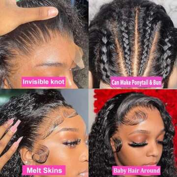 PXTPXT 360 Lace Front Wigs Human Hair Pre Plucked Deep Wave Lace Front Wigs Human Hair Wigs for Black Women with Baby Hair Natural Hairline Deep Culy 360 Full Lace Human Hair Wigs 22 Inch