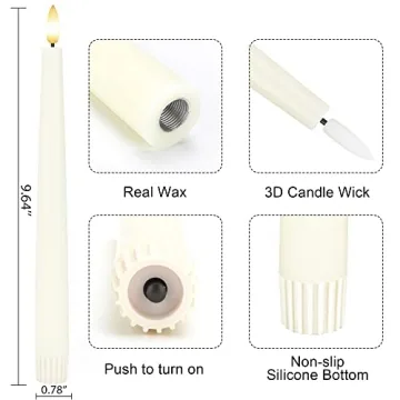 Flameless Taper Candles with Remote and Timer for Home