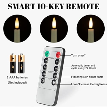 Flameless Taper Candles with Remote and Timer for Home