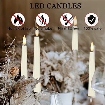 Flameless Taper Candles with Remote and Timer for Home