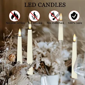 Flameless Taper Candles with Remote and Timer for Home
