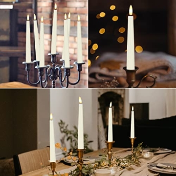 Flameless Taper Candles with Remote and Timer for Home