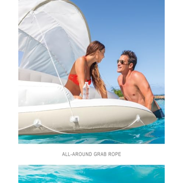 INTEX Canopy Island Inflatable Pool Float with Sunshade