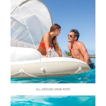 INTEX Canopy Island Inflatable Pool Float with Sunshade