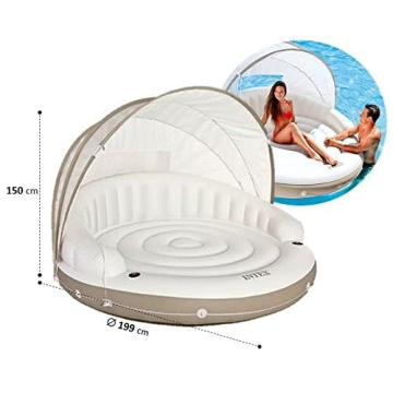 INTEX Canopy Island Inflatable Pool Float with Sunshade