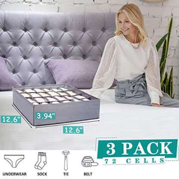 Dresser Drawer Organizer 3 Pack for Clutter-Free Living