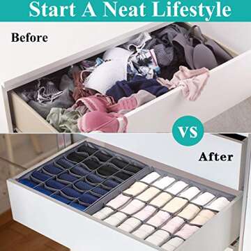 Dresser Drawer Organizer 3 Pack for Clutter-Free Living