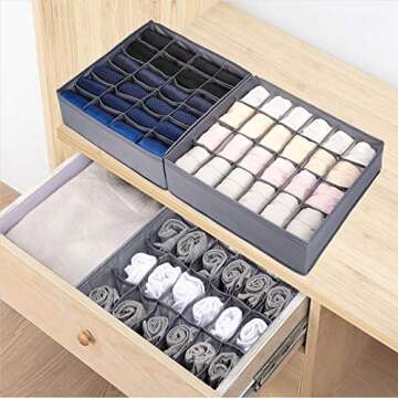 Dresser Drawer Organizer 3 Pack for Clutter-Free Living