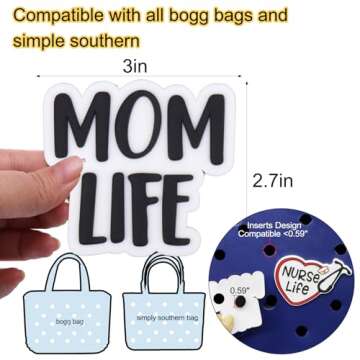 Mity Rain Momlife Handbag Charms - Personalized Beach Bag Accents for Moms