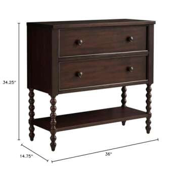 MADISON PARK SIGNATURE Beckett Accent Storage Cabinet for Living Room Accent Chest with 2 Drawers & Open Shelf, Living Room Storage Chest with Drawers, Coastal Living Room Cabinet, 36" W, Natural