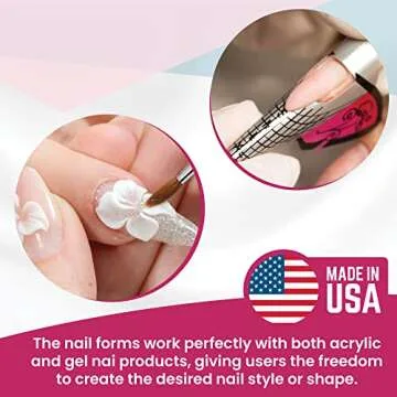 Mia Secret Multistilo 500 PCS - Nail Extension Tips, Nail Forms for Acrylic Nails, Acrylic Nail/UV Gel Nail Extension Forms - Guide Stickers for Nails