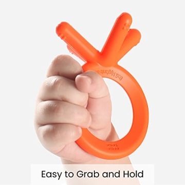 Comotomo Silicone Baby Teether Orange - Perfect for Infants