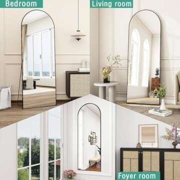 TinyTimes 64'' Arched Full Length Mirror - Stylish & Safe