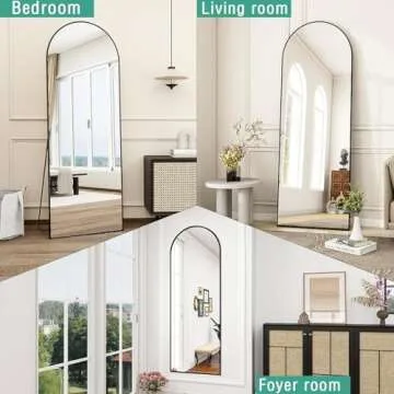 TinyTimes 64'' Arched Full Length Mirror - Stylish & Safe