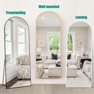 TinyTimes 64'' Arched Full Length Mirror - Stylish & Safe