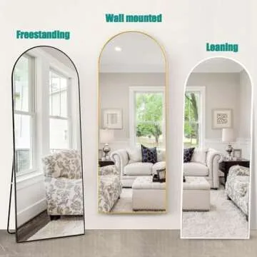 TinyTimes 64'' Arched Full Length Mirror - Stylish & Safe