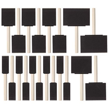 Bates Premium Foam Paint Brushes Set - 20 Pack, 4 Sizes for Perfect Painting