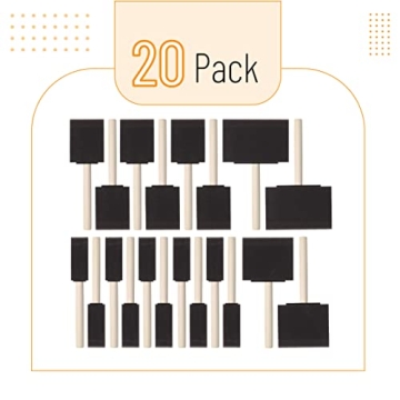 Bates 20-Pack Foam Paint Brushes Set for Flawless Painting
