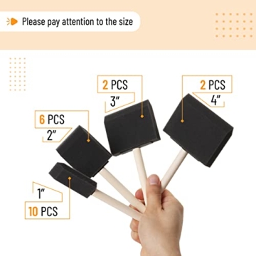 Bates 20-Pack Foam Paint Brushes Set for Flawless Painting