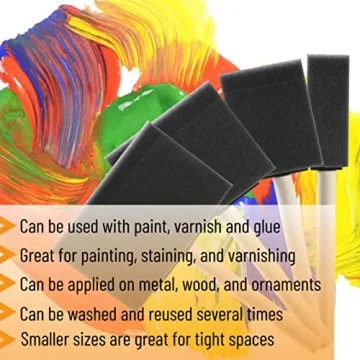 Bates 20-Pack Foam Paint Brushes Set for Flawless Painting