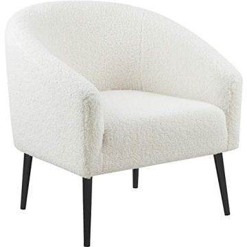 Meridian Furniture Barlow Collection Modern | Contemporary White Faux Sheep Skin Fur Upholstered Acc...