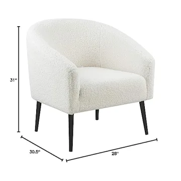 Meridian Barlow Contemporary Faux Sheep Skin Chair 30.5" W