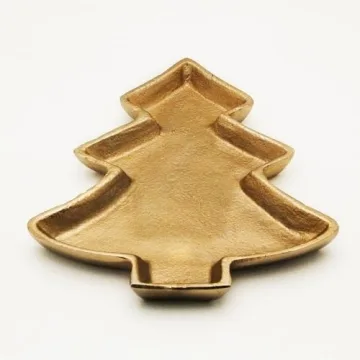 Gold Christmas Tree Tray - Perfect Holiday Serving Dish
