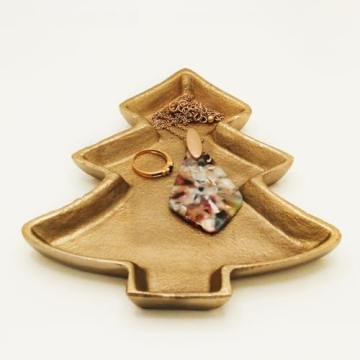Gold Christmas Tree Tray - Perfect Holiday Serving Dish