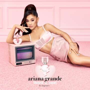 Ariana Grande Thank U Next Eau de Parfum – Floral Gourmand Musk Fragrance for Women – Women's Perfume with Notes of Coconut, Macaroon Sugar & Wild Raspberry – 1.7 Fl Oz