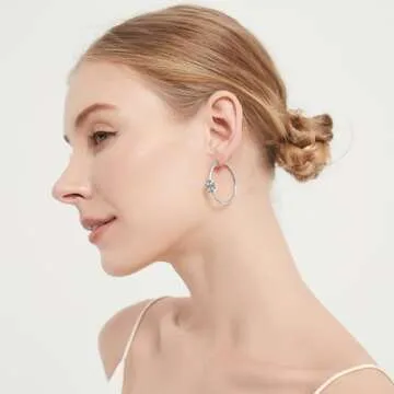 Elegant Cross Huggie White Gold Earrings for Women