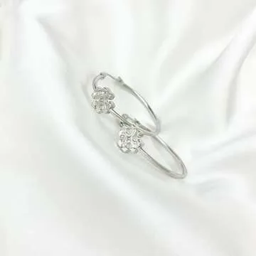 Elegant Cross Huggie White Gold Earrings for Women