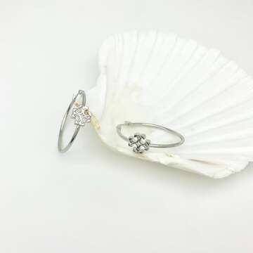 Surrounded Forest White Gold Plated HoopEarrings Cross Huggie Hoop Earrings for Women Cross Hoop Earrings 35mm