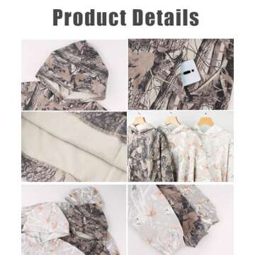 Anoumcy Camo Hoodie for Men and Women - Trendy Fleece Wear