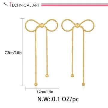 LILIE&WHITE Gold Bow Earrings Dangle Jewelry for Women