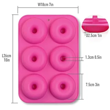homEdge Silicone Donut Molds 3-Pack for Fun Baking