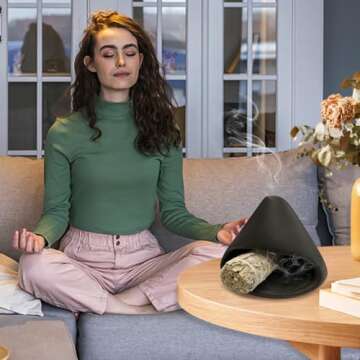 Yawlsow Palo Santo Holder Burner, Charcoal Bakhoor Incense Burner,Smudge Bowl,Sage Holder,Ash Catche...