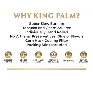 King Palm Natural Pre Rolled Slim Leaf Cones Pack of 25