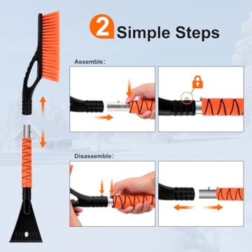 GETLMUL 27" Heavy Duty Snow Brush Ice Scraper for Winter