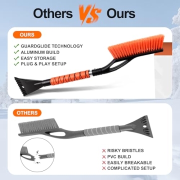 GETLMUL 27" Heavy Duty Snow Brush Ice Scraper for Winter