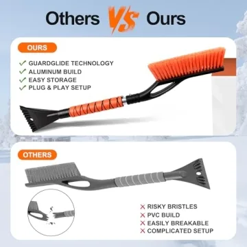 GETLMUL 27" Heavy Duty Snow Brush Ice Scraper for Winter