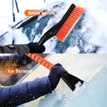 GETLMUL 27" Heavy Duty Snow Brush Ice Scraper for Winter