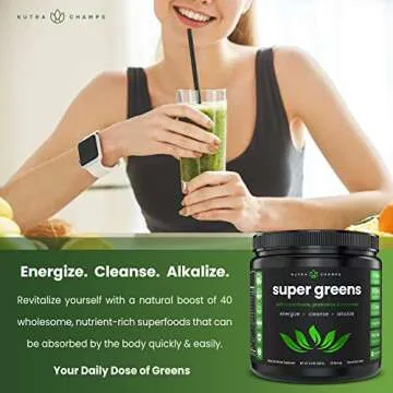 NutraChamps Super Greens - Organic Juice Boost