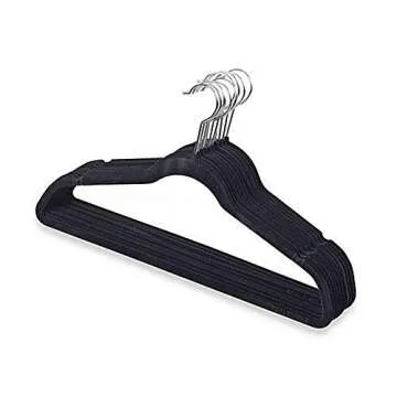 Only Hangers Petite Size Black Velvet Suit Hangers - 25 Pack