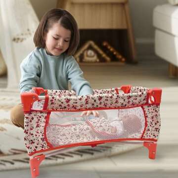 The New York Doll Collection Baby Crib Set for Little Girls, Play Bed, Pack and Beds 18 inch Dolls, ...